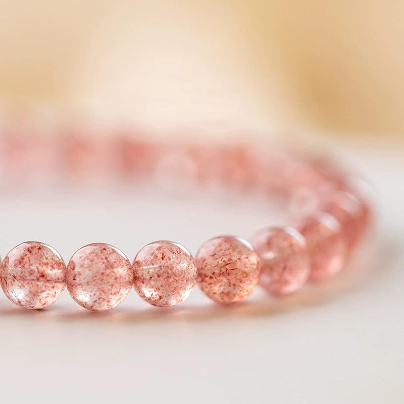 Natural strawberry crystal bracelet women's light luxury high-end sense versatile niche bracelet sweet small fresh fashion jewelry