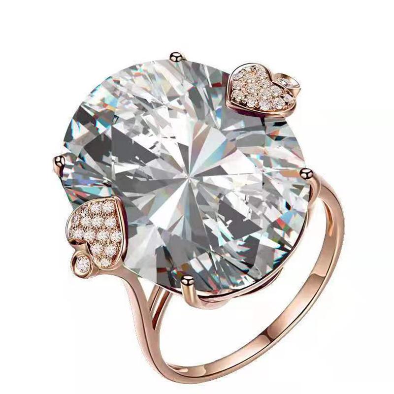 Milangirl Ovale Ringe für Damen Ausgehöhlter Ring Luxus Zirkon Ring Jahrestag