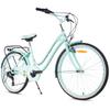 Bicicleta de Roda 24 Polegadas Para Menina Urbana Para a Primeira Comunhão Shimano 7 Marchas Heart Bike Menta