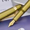 Hongdian M2 Mini Fountain Pen, Olive Green, Fine Nib, Soft Tip, Aluminum, Slim Pocket Travel Pen