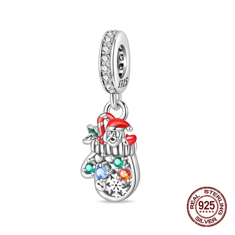 Winter Charms Copper Elk Bear Santa Claus Charms Beads Fit Original Bracelets For Women Diy Festival Jewelry Gifts