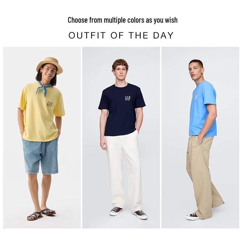 GAP Unisex 2025 Spring Printed Logo Cotton T-Shirt