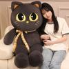 Süße Katzen-Plüschtiere Schwarz Grau Große Größe Katzen-Kissen Kissen Stofftier Spielzeug Heimdeko Spielzeug Geburtstagsgeschenk
