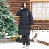 Mid-length cotton jacket women's 2025 new Korean over-the-knee padded jacket winter thickened loose jacket