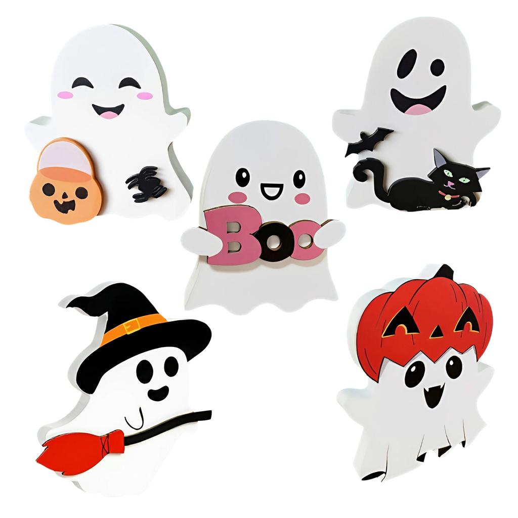 Halloween Tabletop Decorations 5-Piece Set for Party Home Shelf Mantel Display