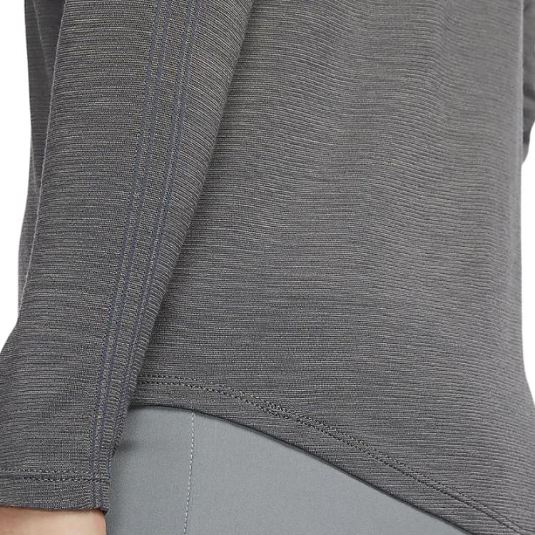 Nike Dri-Fit Swift Solid Color Stand Collar Half-Zip Long Sleeve T-Shirt Women Tops Iron-Grey FB4439-068
