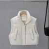 New winter short women's cotton vest small fashion loose Korean version versatile vest thin stand-up collar jacket