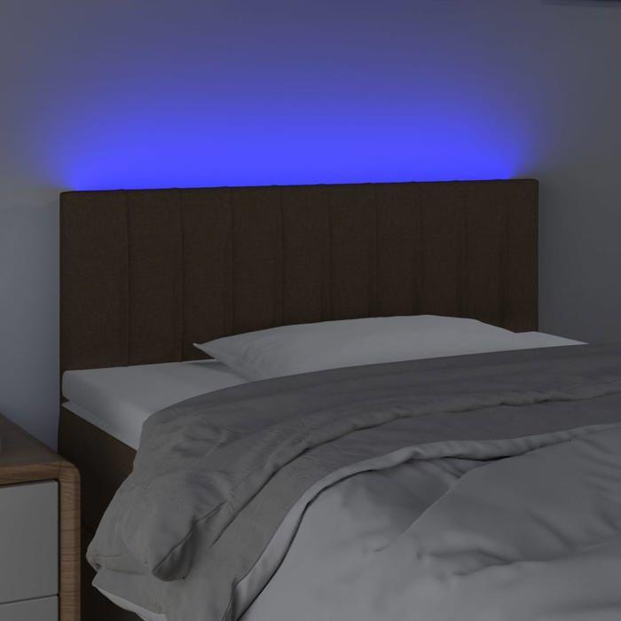 VidaXL Tête de Lit à LED Meuble de Chambre à Coucher Accessoire de Lit Simple Tête de Cadre de Lit Intérieur Marron Foncé 3121835