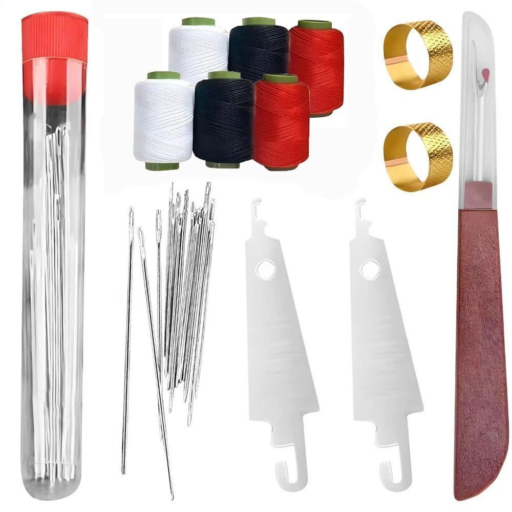 37PCS Stainless Steel Sewing Tool Set Large Eye Steel Manual Sewing Tool Kit  Crafting