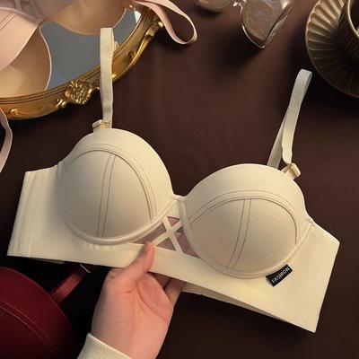 Sujetadores de Pecho Grande para Mujer Moda Sólida Sexy Ropa Interior Sujetadores Push Up Para Lencería Femenina Blanco Tops Interiores Sin Espalda Sujetadores para Niñas