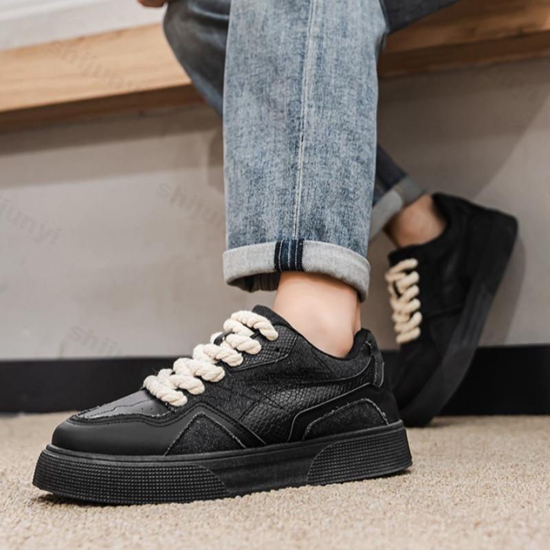 Fashion Men's Sports Casual Canvas Shoes 2025 Spring New Comfortable Versatile Fashion Trend Shoes Thick Soled Low Top Chunky sneakers