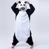 Erwachsene Unisex Panda Kostüm Lustige schwarze Kapuzenoveralls Langarm Cosplay Custome für Halloween Party Festival Kostüm Bühne
