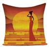 Retro Characters Cushions Case African Woman Sofa Seat Decorative Pillow Cases Abstract Geometry Home Cushion Cover