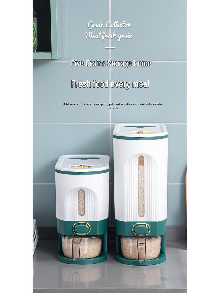 Press-Type Rice Storage Container: Sealed, Insect-Proof, Moisture-Proof Rice Bucket for Kitchen - Ideal for Whole Grains.