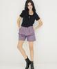 AWESOME STUDIO Women'S Collared Short Denim Pants Purple