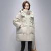 Yaya Damen Mittellange Kapuzen-Puffer-Daunenjacke