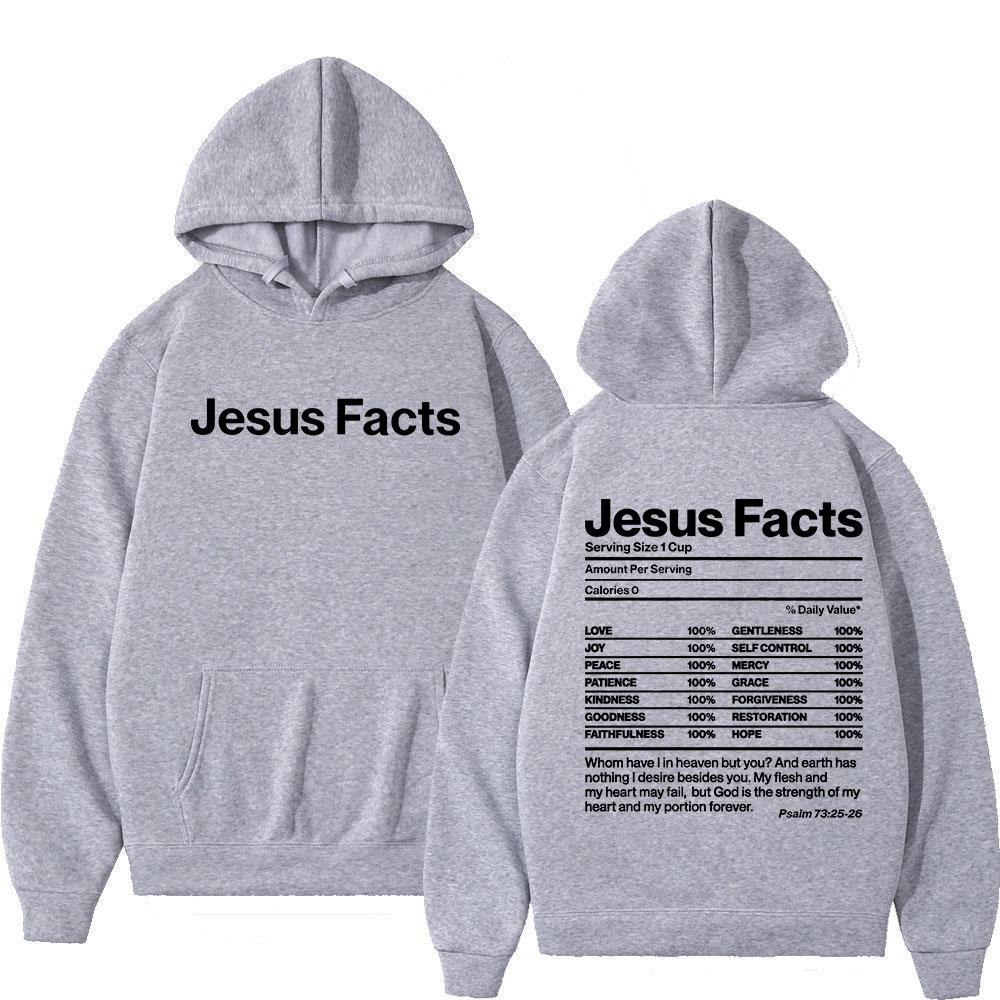 Christian Jesus Facts Bible Verse Hoodies Men's Women Clothing Fashion Harajuku Sweatshirts Fleece Long Sleeves Pullovers