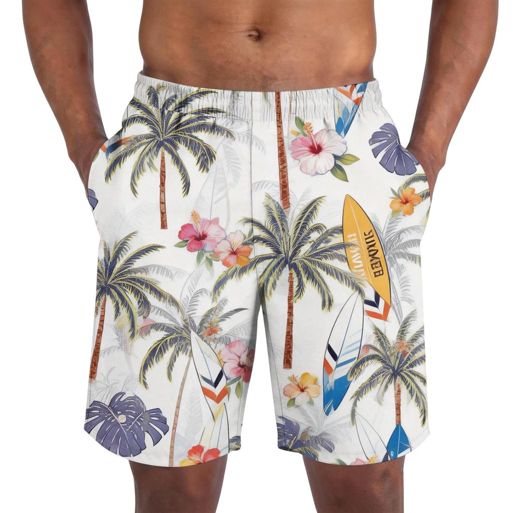 Mens Casual Shorts/Drawstring Summer Beach Stretch