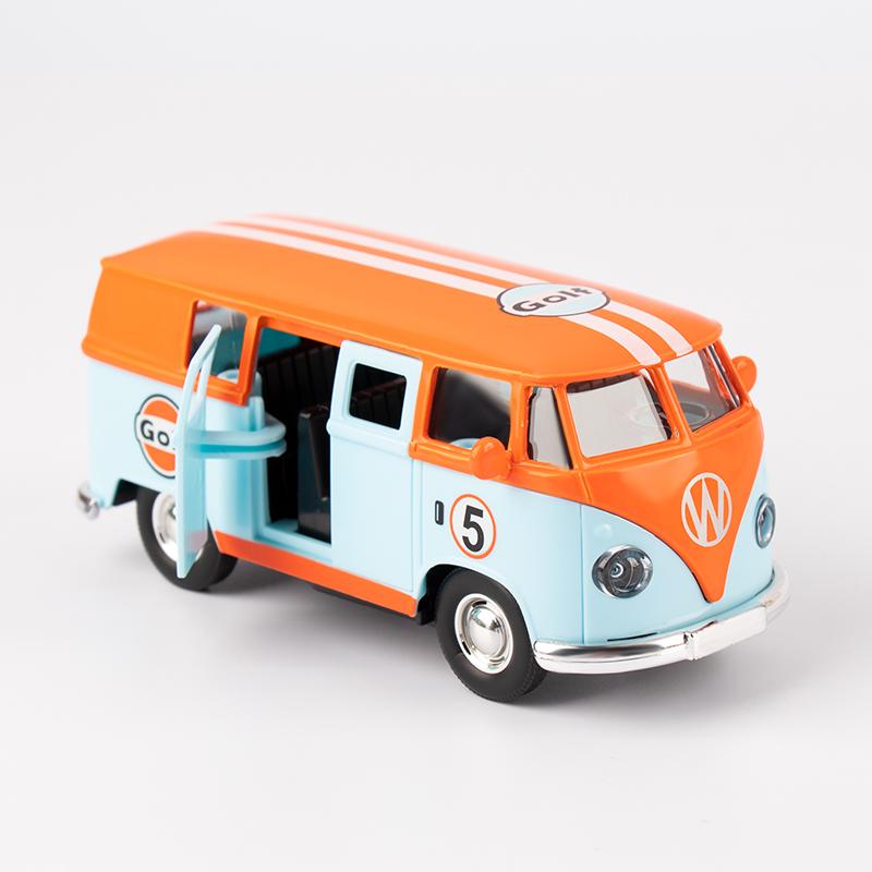 1:36 Golf Bus High-Quality Toy Car Alloy Van Car Model Open Door Pull Back Retro Children's Toy Car Ideal For Gifts