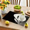 4/6pcs Set Modern Minimalist Textured Black And White Series Patterned Placemats for Seasonal Everyday Holiday Decoration Suitable for Home Kitchen