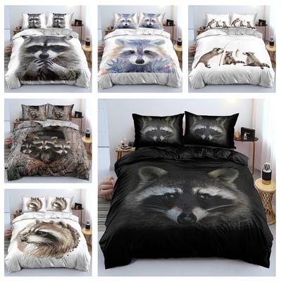 Jungle Animal Bedding Boys' Men's Down Duvet Covers Pillowcases 2/3pc Single Double Bed Full-size 3D Printed Duvet Cover Set, Gift