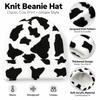 Cow Print Knitted Hat Windproof Warm Hat New Street Cap  Unisex