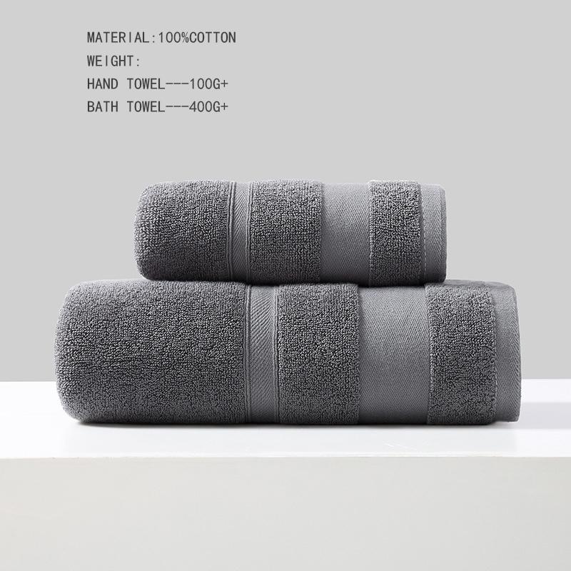 Battilo Cotton Bath Towel Soft Absorbent Face Hand Towels Luxury Hotel Spa Bathroom Towel Solid Beach Towel 2Pcs Bath Towel Set