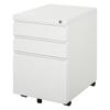 3 Drawer Filling Cabinet, Mobile Metal File Cabinet with Anti-tilt Design for Letter, A4, Legal Size, White