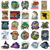 50pcs Fishing Stickers Saltwater Lure Sailing Boat Decals Waterproof Vinyl For Tackle Box Cooler Luggage Angler Gift