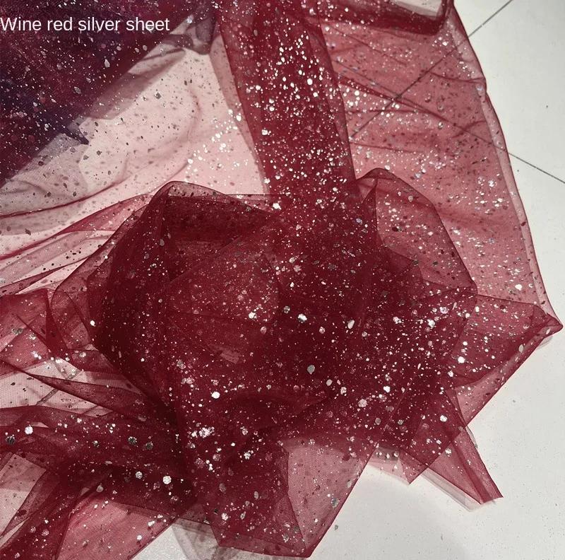 Mesh Stof Glitter Zacht voor Bruidsjurk Achtergrond Desserttafel Indeling Ontwerper Diy Naaimateriaal Stof Per Meter