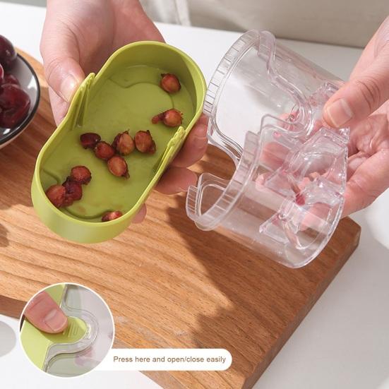 Cherry Corer Manual Press-Type Fruit Pitter Stainless Steel Cherry Pit Tool for Cherries Jujubes Red Dates Hawthorns Dishwasher Safe Cherry Pit