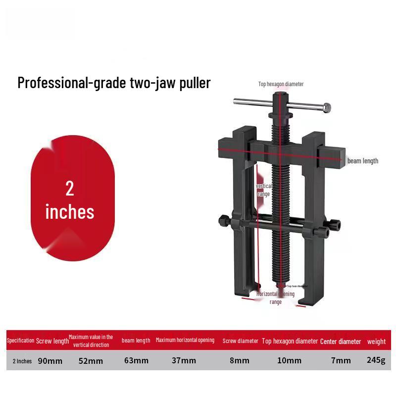 Two-Jaw Multi-Functional Universal Wheel and Bearing Puller Tool
