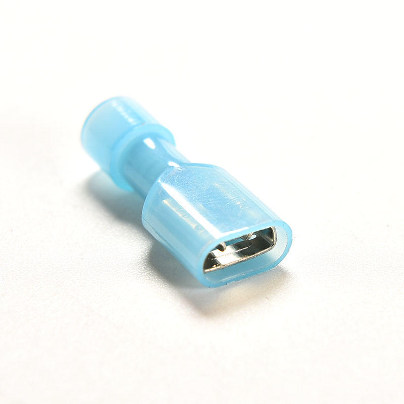 50Pcs Blue Fully Insulated Nylon Female Spade Crimp Connector Terminals 16-14Awg