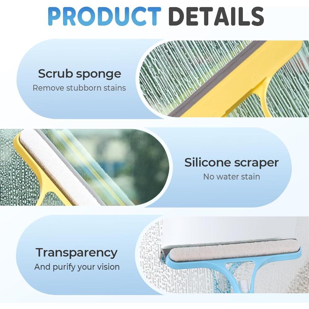 Shower Enclosure Glass Door Squeegee, 2025 Upgraded Multi-functional Shower Enclosure Glass Squeegee with Three-in-one Spray Function.