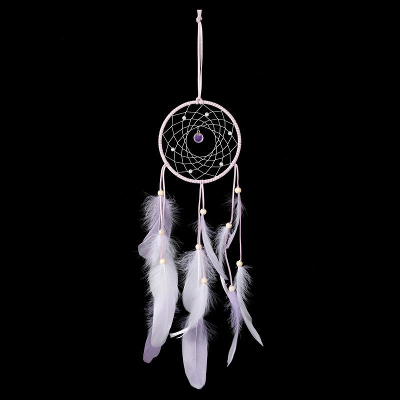 Girl's Heart Soft Room Purple and White Finished Wind Chime Dream Catcher Net Hanging Decoration Gift Birthday Gift