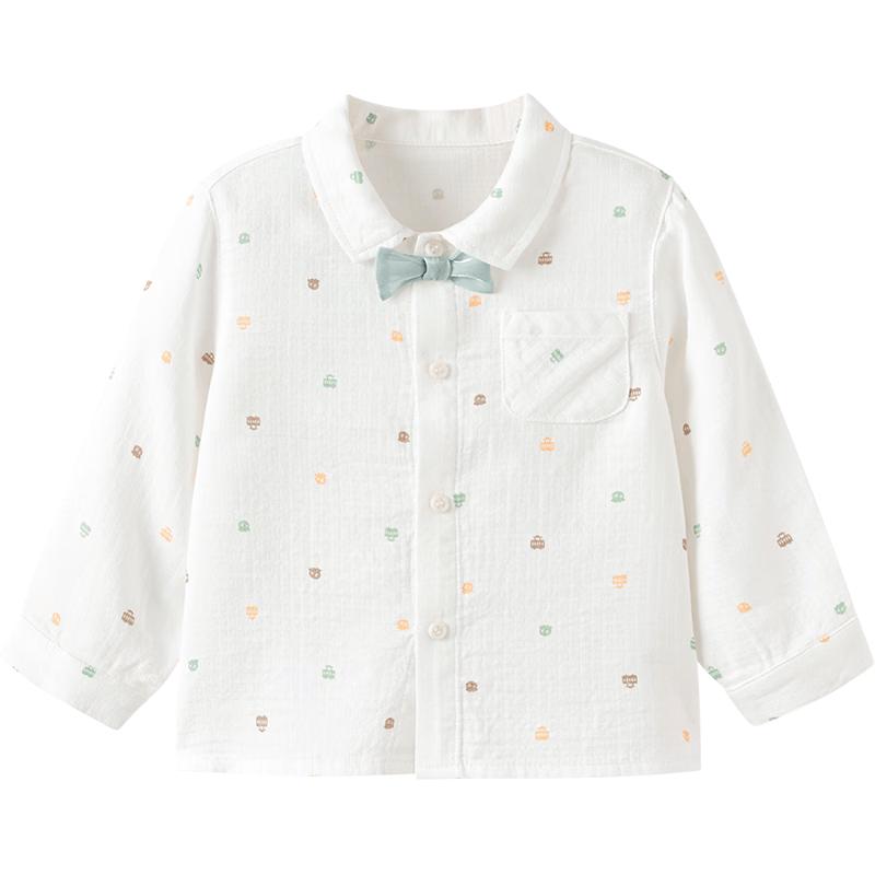 Balabala Boys' Cartoon Long Sleeve Shirt