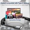 100W Coiled USB C UseBean USB Gen2x2 Stretchable Spring Spiral Up to Coiled USB Type C PD Fast Charging 4K Video Monitor Compatible with iPhone iPad