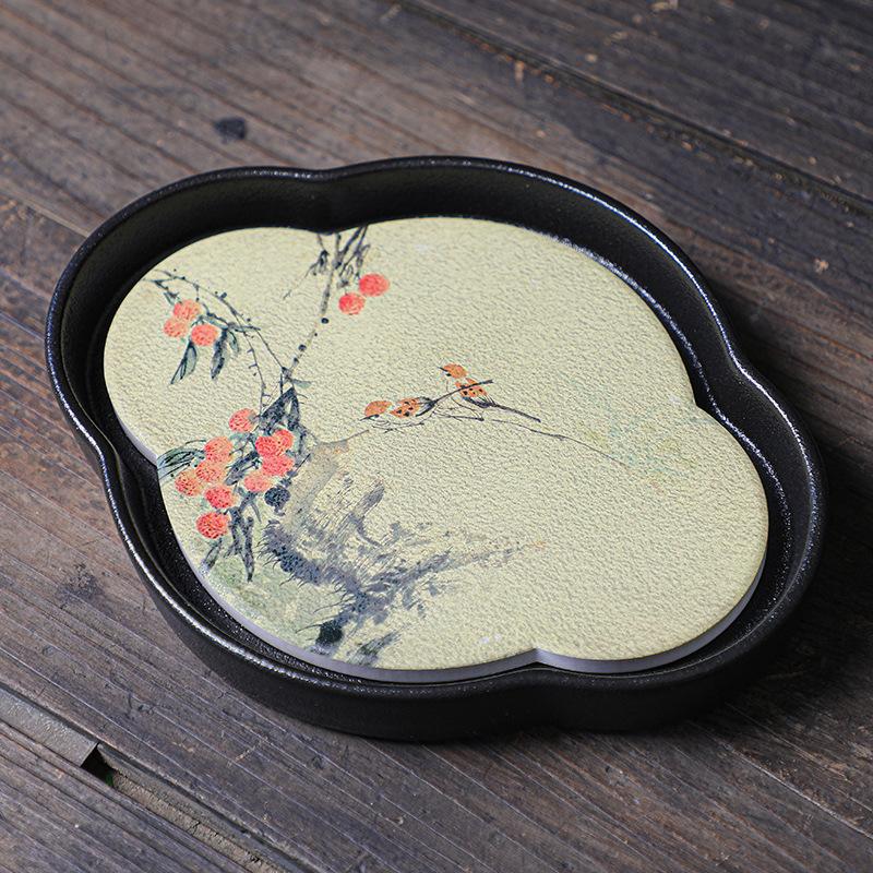 Čínský styl hrubý keramický čajový tácek konvice tácek odvodňovací tácky na vodu čajová souprava podšálek čajový obřad dekorace příslušenství