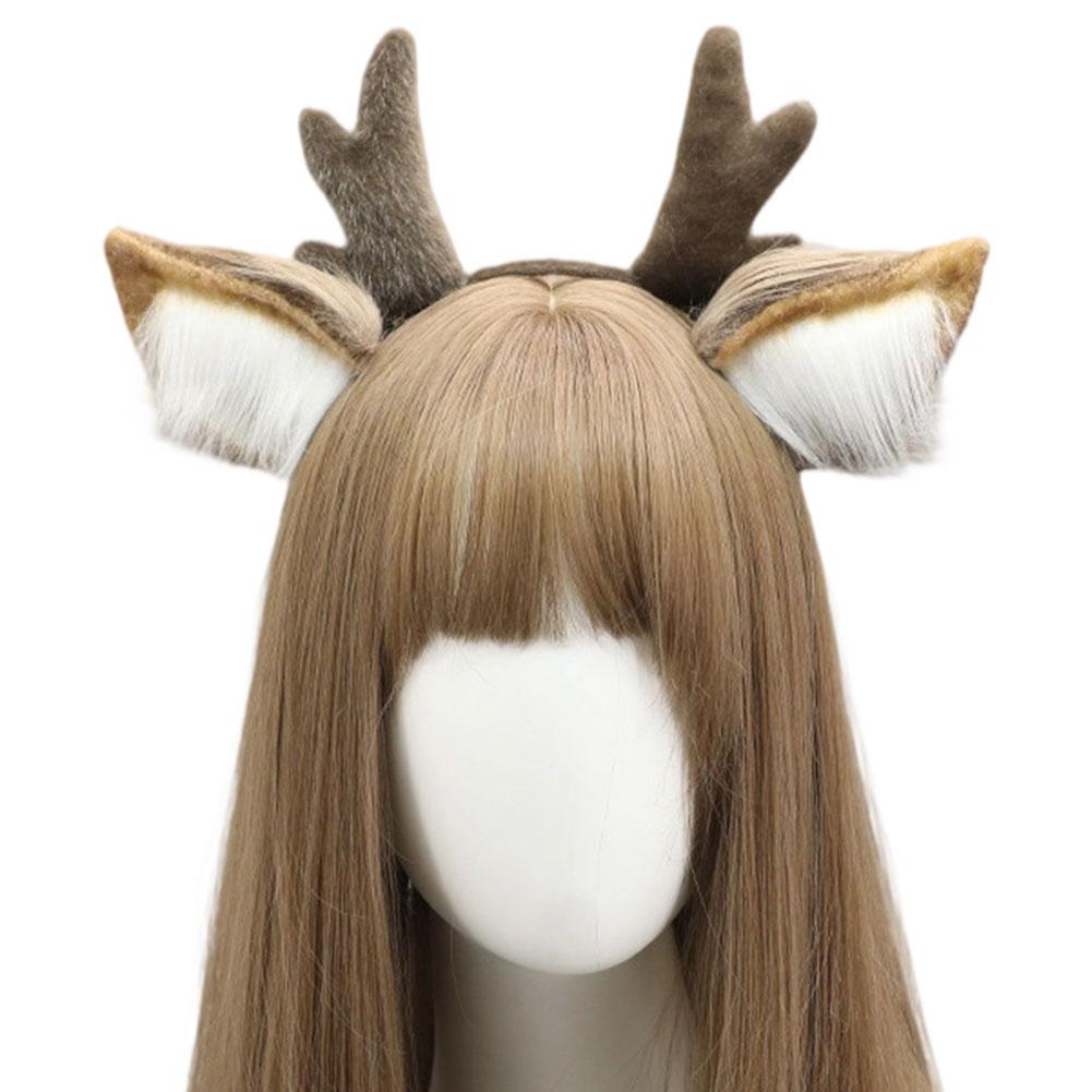 Cute Plush Antler Hair Band for Christmas Deer Ear Handmade Accessories Comic Exhibition Cosplay Props Christmas Party Decoration