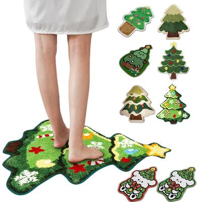 Christmas Bathroom Rugs Absorbent 23'' X15'' Cute Bath Mat Washable Kitchen Rug Outdoor Indoor Christmas Decorations