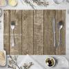 Plate Mat Place Mats Imitation Wood Grain Placemat Linen Pad 40*30cm For Dining Table Mat Non Slip Placemats Bowl Coaster