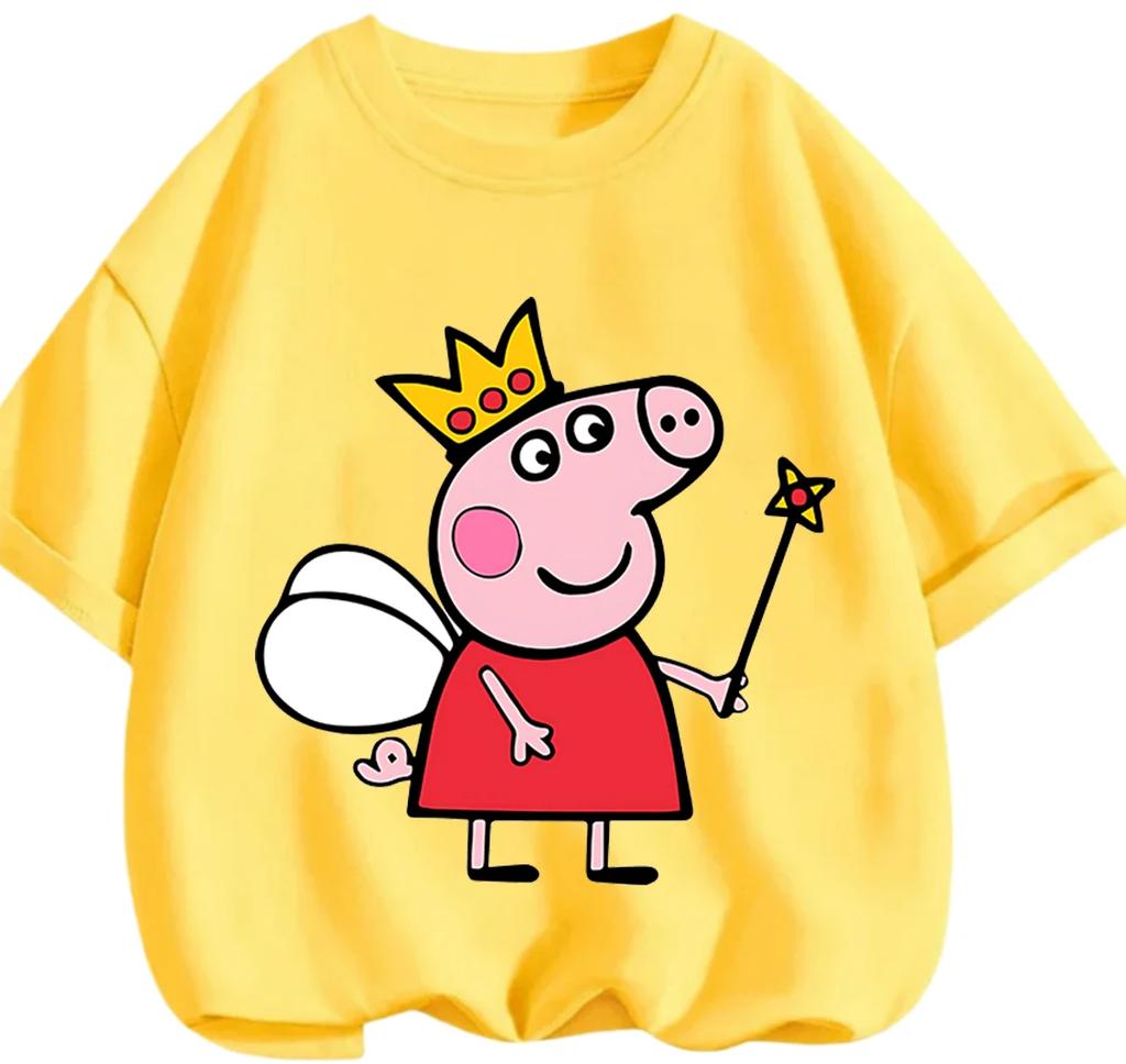 Soft Cotton Crew Neck T Shirt Cute Kawaii Cartoon Summer Casual Wear For Kids Peppa Pig Boys Girls 3 14