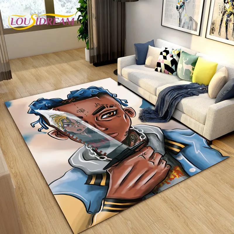 Legend Star Hip Hop Art Rapper Area Rug Large,Carpet Rug for Living Room Bedroom Sofa Doormat Decoration,Kids Non-slip Floor Mat