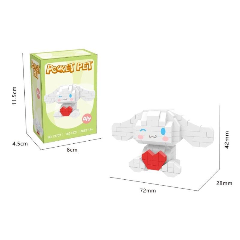 S Giocattoli Cartoni Animati Action Figure Blocchi da Costruzione Sanrio Kuromi Stitch Figure Anime Micro Blocchi Giocattoli Educativi per Bambini