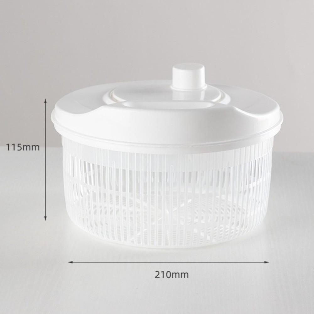 White Manual Vegetable Dehydrator Multifunctional Kitchen Gadgets Salad Spinner Dryer Fruit Lettuce Drain Basket Household Use