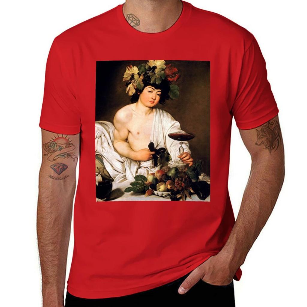 Enhanced High Res Caravaggio Bacchus 1596 T-Shirt hippie clothes quick-drying mens funny t shirts