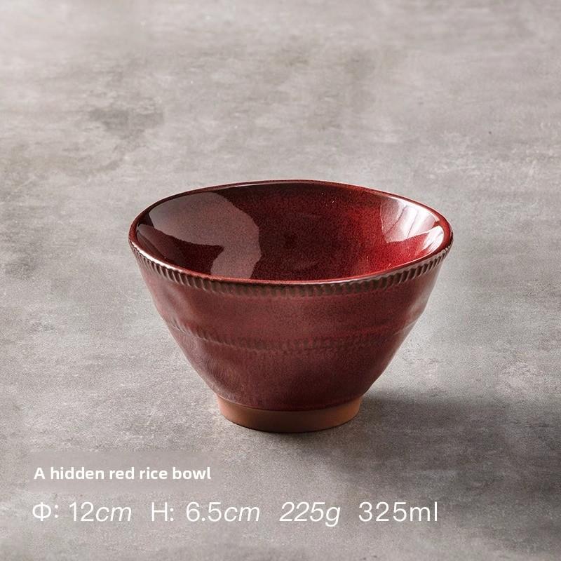 Japanese Style Ceramic Bowls Set High Foot Design 4.5 Inch Dining Bowls for Home Use