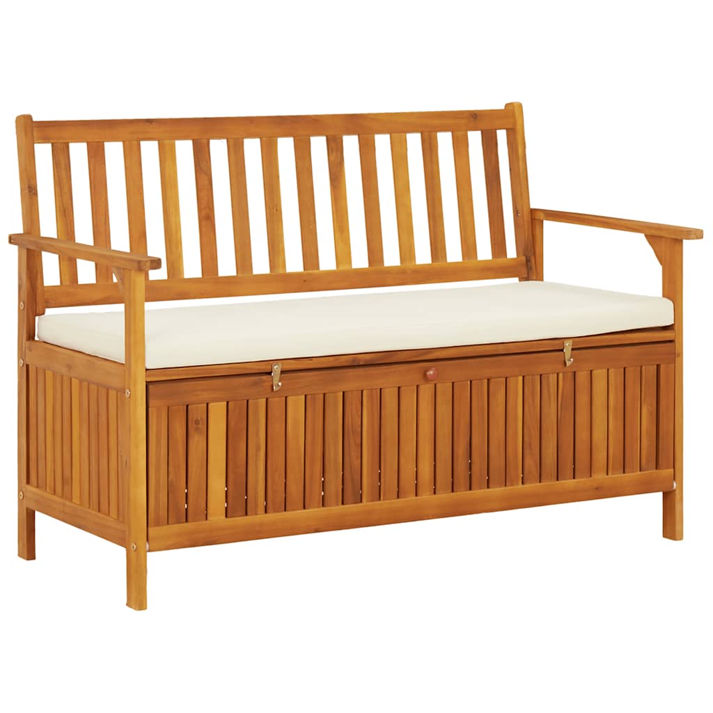 vidaXL Garten Aufbewahrungsbank Akazienholz Massiv 120 x 63 x 84 cm