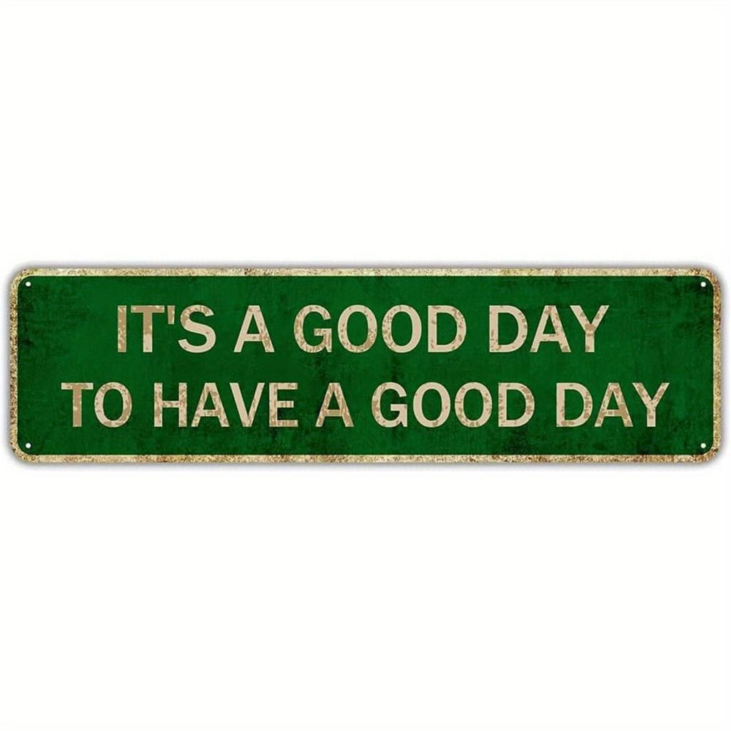 Good Times" Vintage Metal Wall Decor - Suitable for Offices, Cafes, and Decorative Signage - 10.16x40.64cm Distressed Decoration with Mounting Hardwar