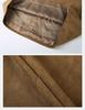 Plus Size Mallard Brown Suede A-Line Skirt for Women - Autumn/Winter Short Skirt in Caramel Camel Tone